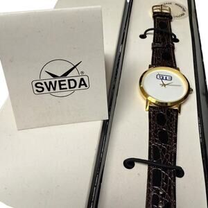 Vtg Sweda Watch GTE Logo General Telephone & Electronics Corporate Promo Quartz